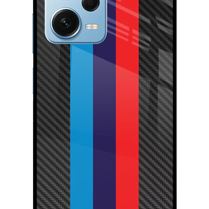 BMW Stripes Pattern Redmi Note 12 Pro+ 5G Glass Case Back Cover by Casekaro