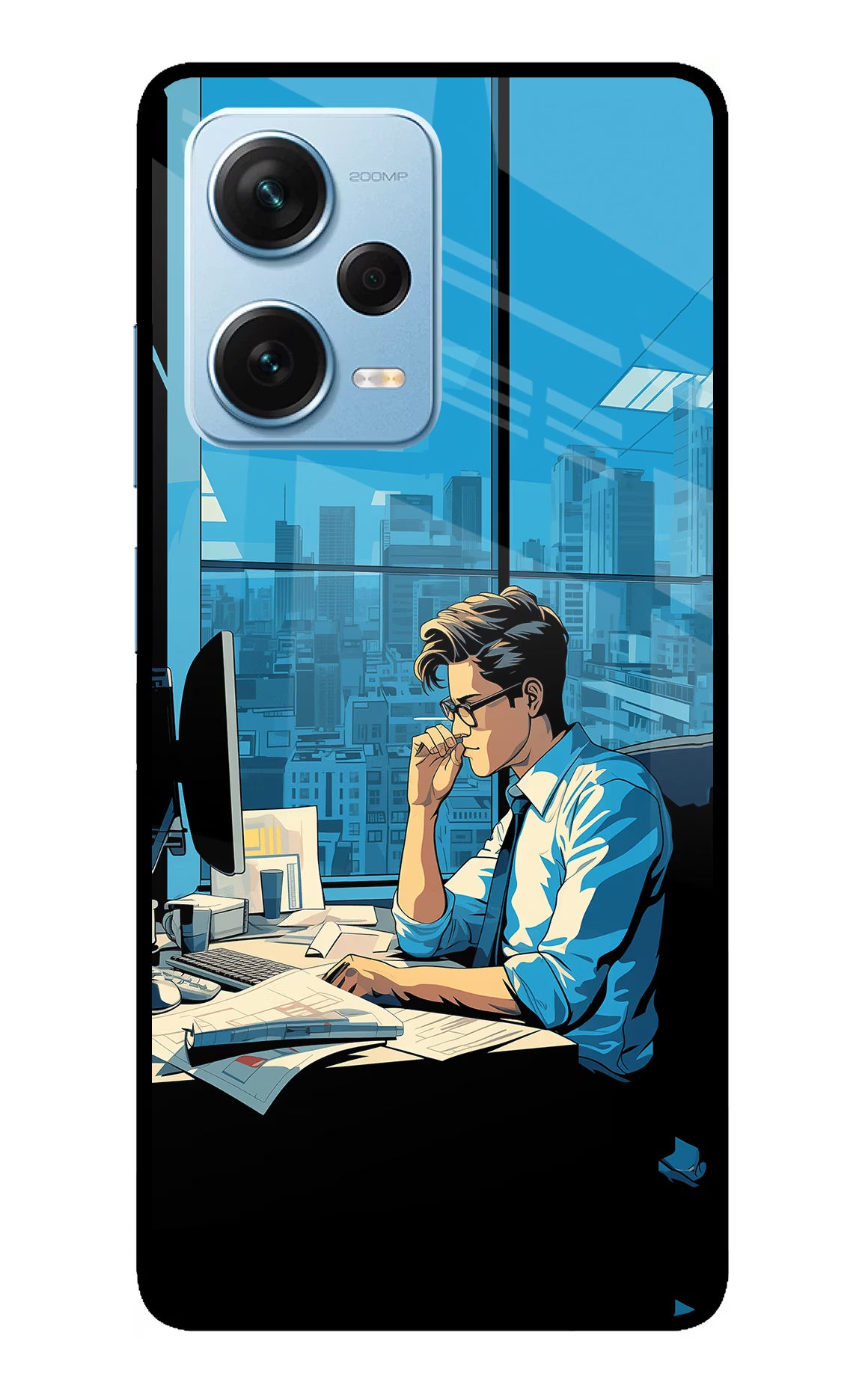 Focused Hustler (AI Generated) Redmi Note 12 Pro+ 5G Glass Case Back Cover by Casekaro