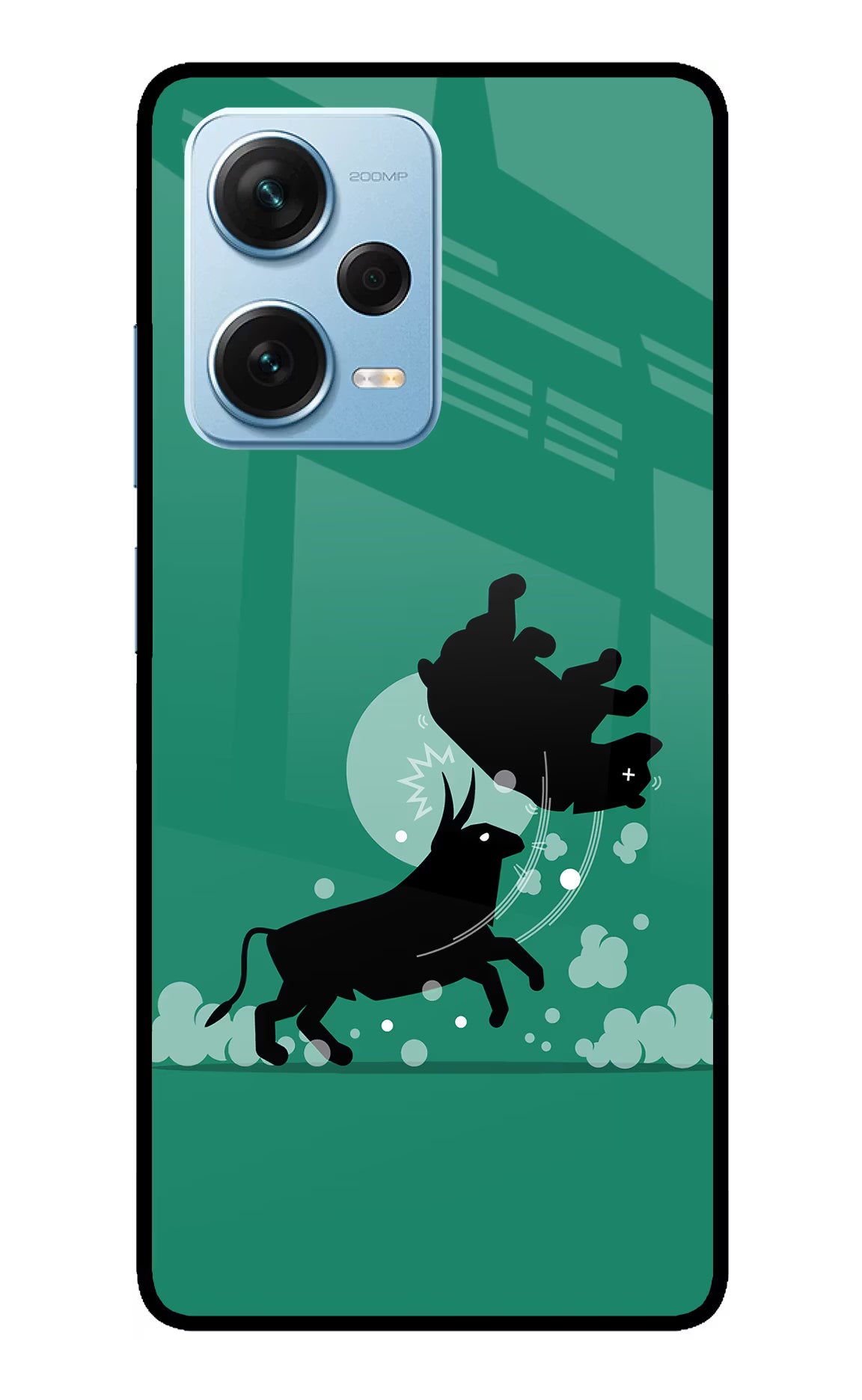 Bull Conqueror Redmi Note 12 Pro+ 5G Glass Case Back Cover by Casekaro