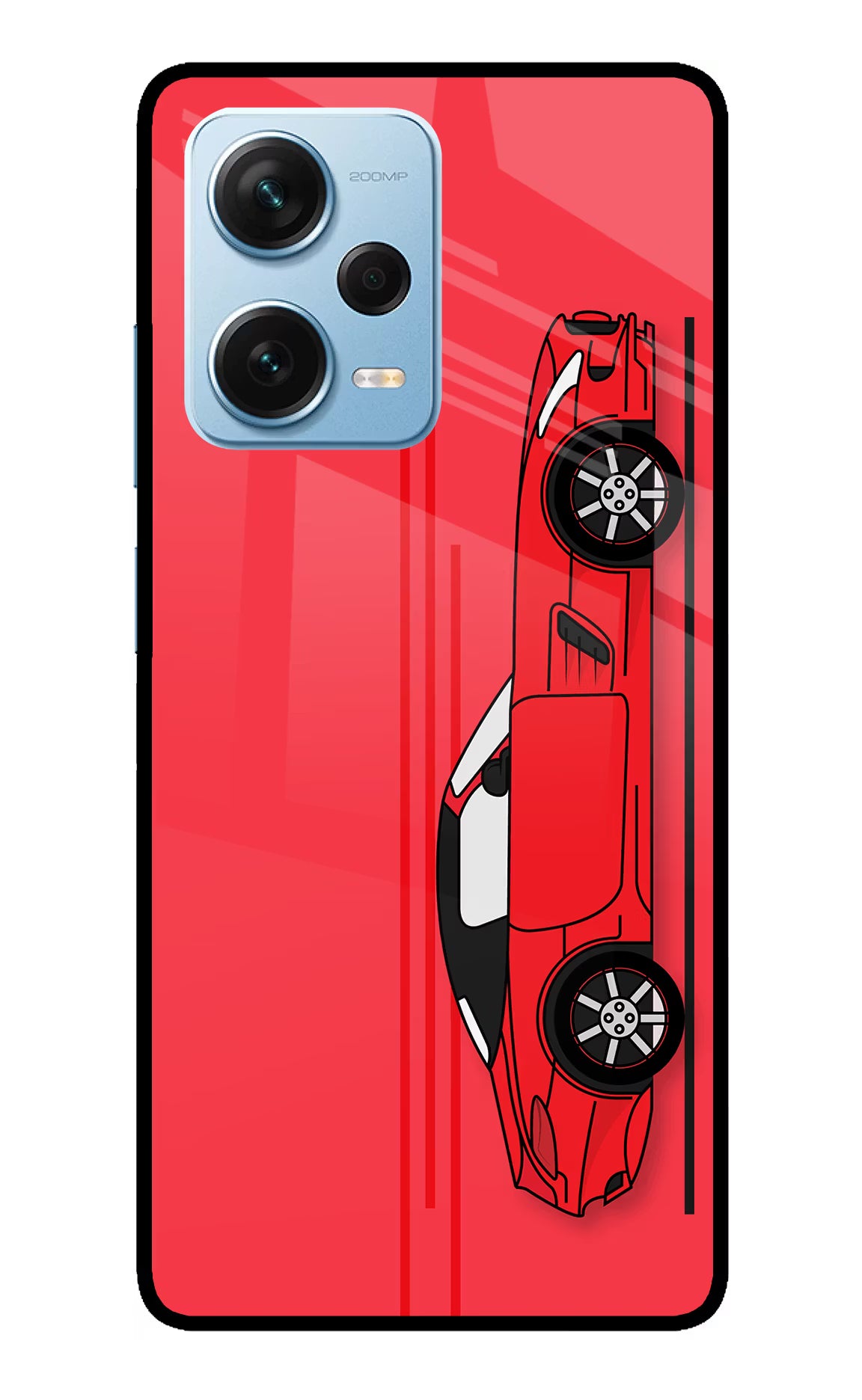 Red Velocity Redmi Note 12 Pro+ 5G Glass Case Back Cover by Casekaro