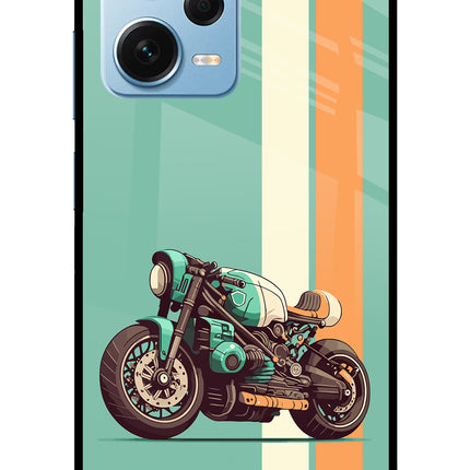 Striped Moto Drift Redmi Note 12 Pro+ 5G Glass Case Back Cover by Casekaro