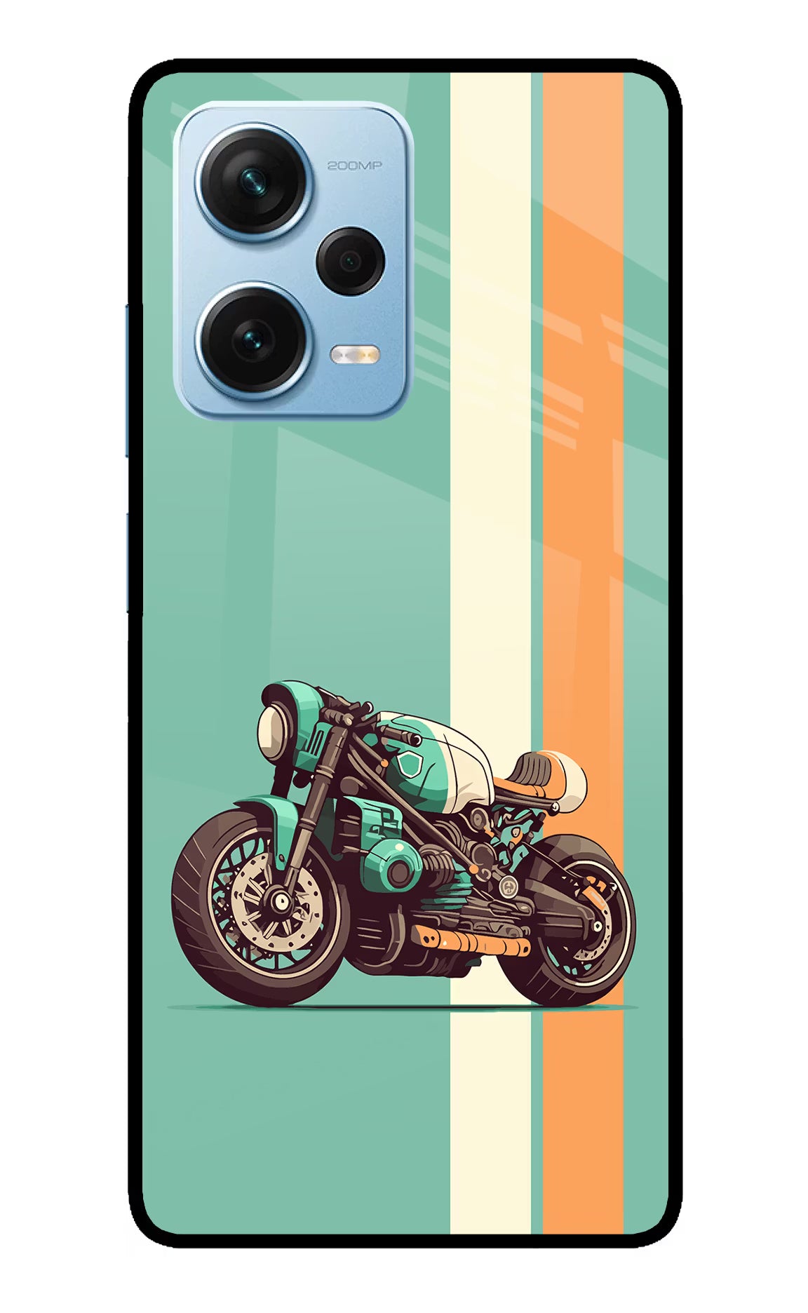 Striped Moto Drift Redmi Note 12 Pro+ 5G Glass Case Back Cover by Casekaro