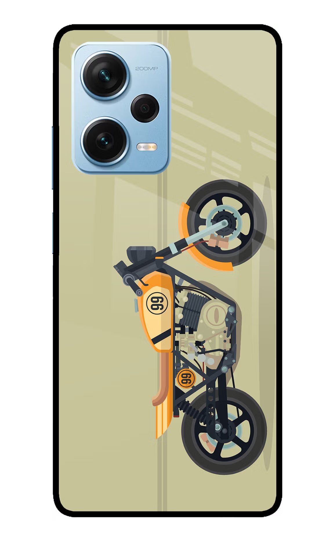 Vertical Speedster Redmi Note 12 Pro+ 5G Glass Case Back Cover by Casekaro