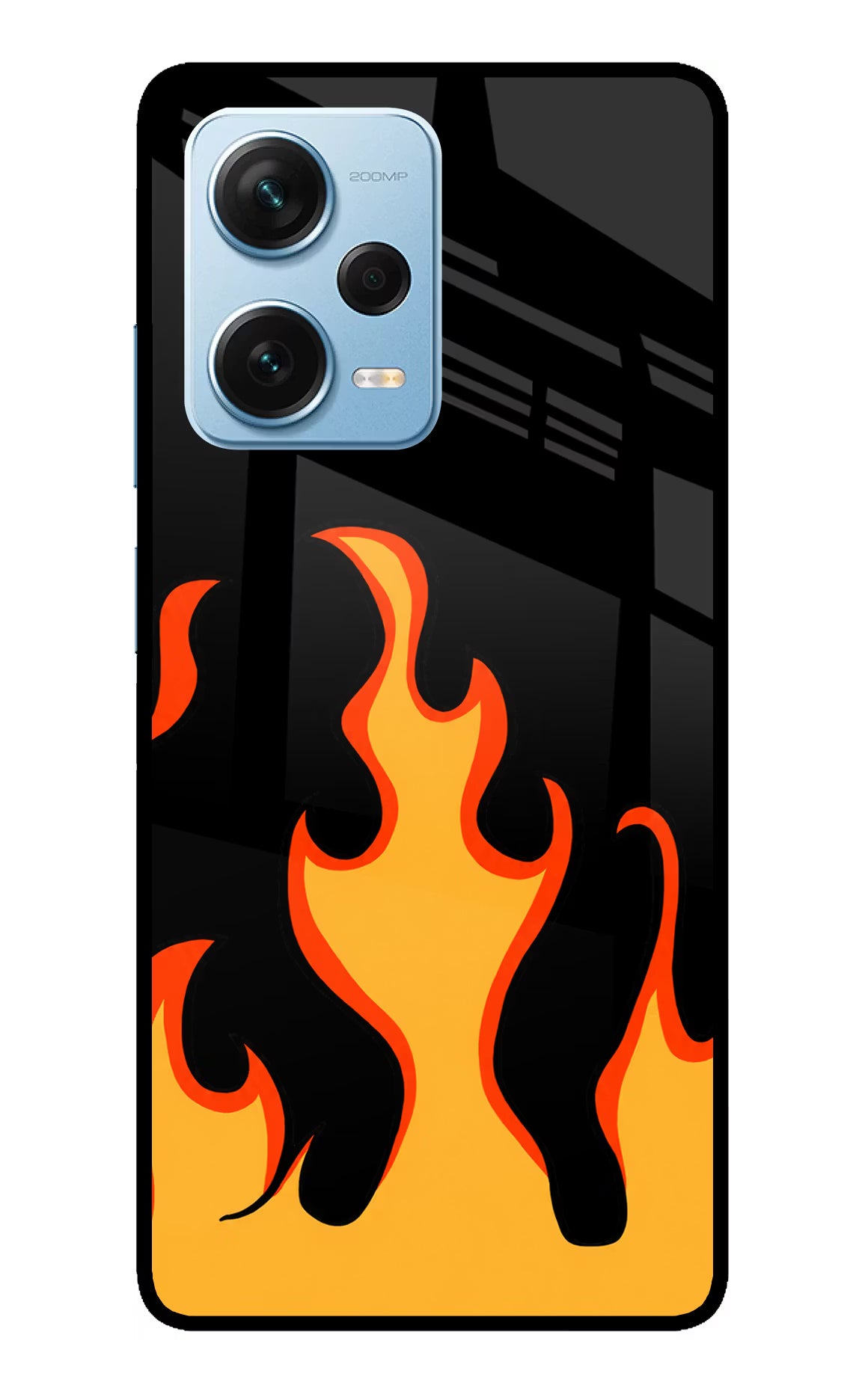 Fired Up – Black Redmi Note 12 Pro+ 5G Glass Case Back Cover by Casekaro