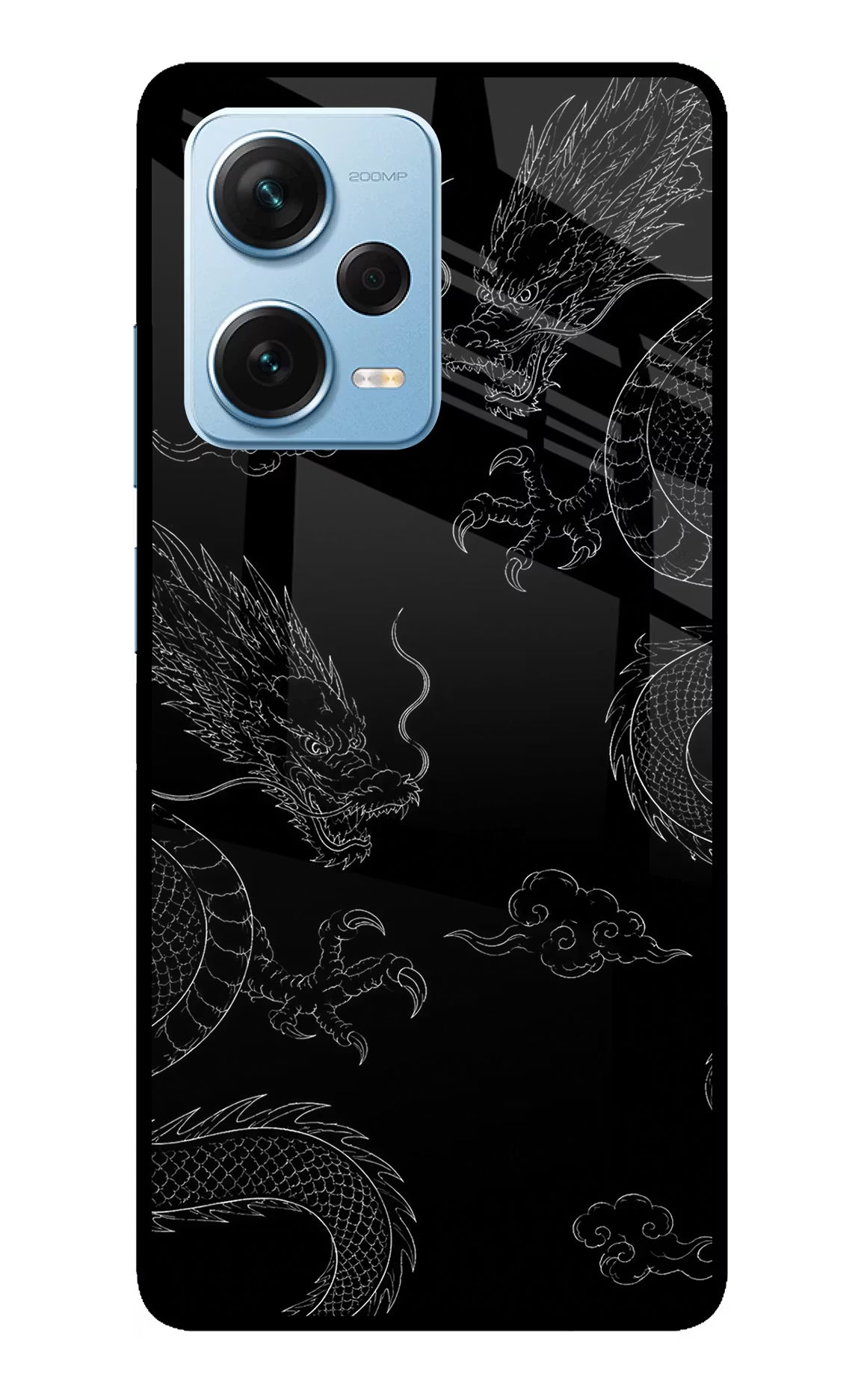 Twin Dragons Redmi Note 12 Pro+ 5G Glass Case Back Cover by Casekaro