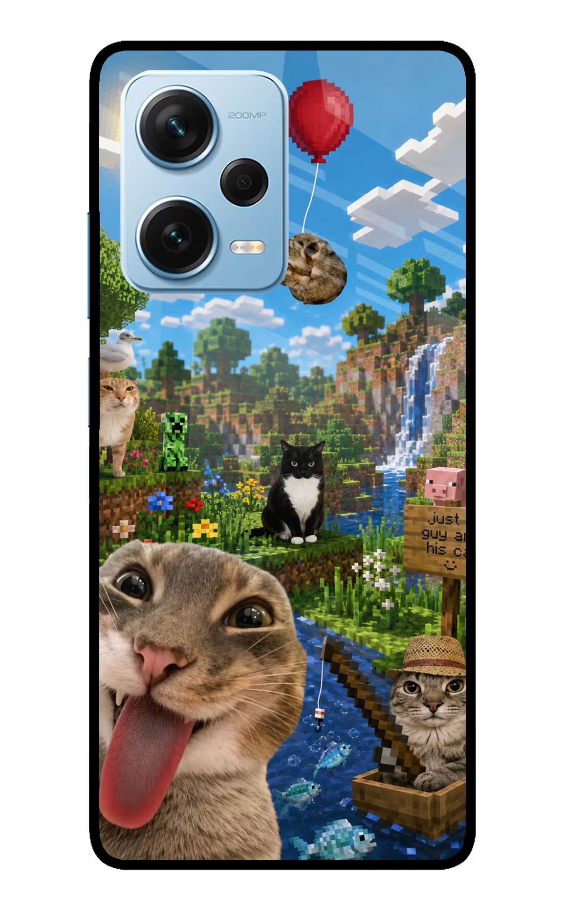 Minecraft Cat Chaos Redmi Note 12 Pro+ 5G Glass Case