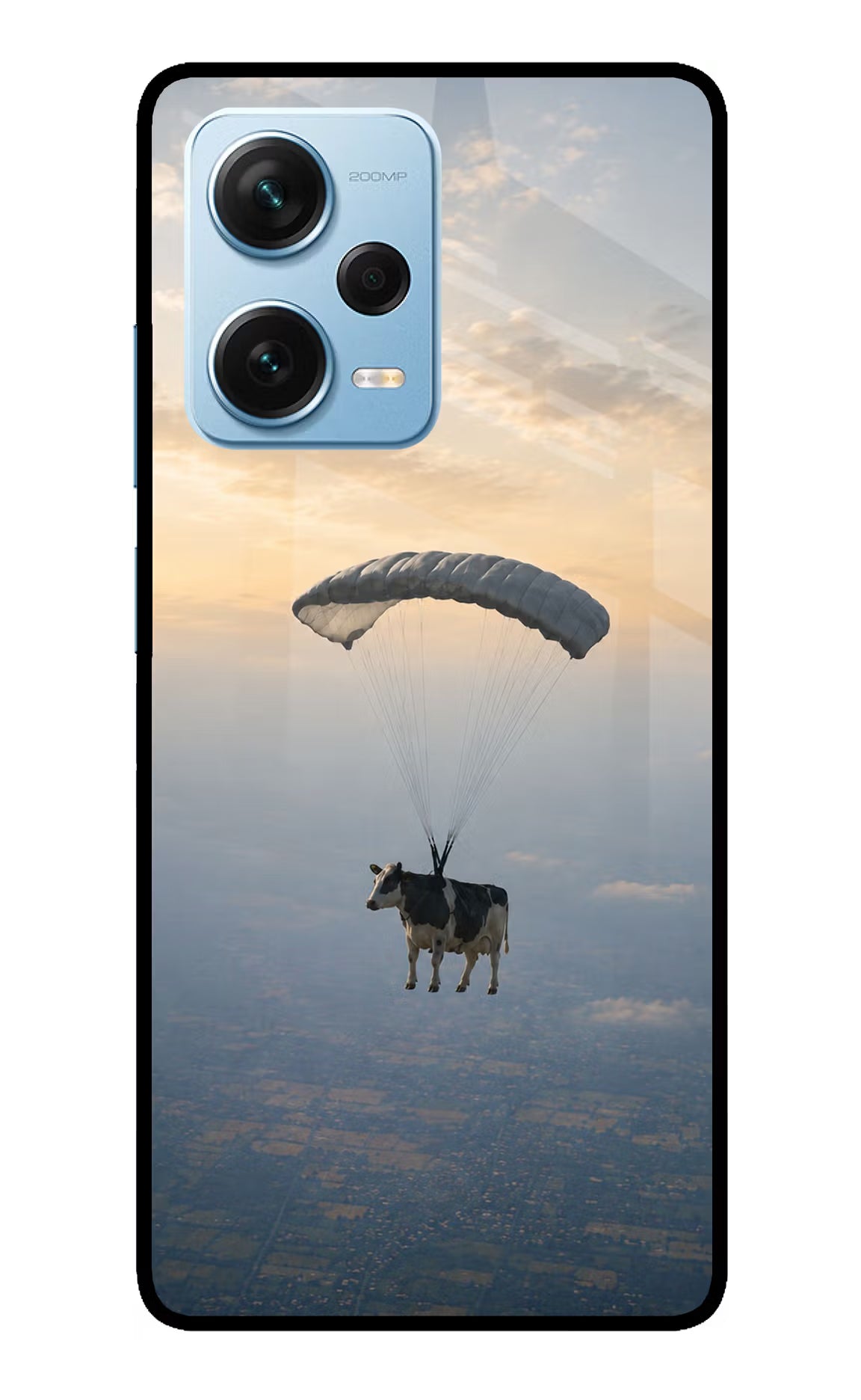 Skydiving Cow Redmi Note 12 Pro+ 5G Glass Case