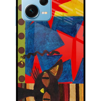 Pop Cat Redmi Note 12 Pro+ 5G Glass Case Back Cover by Casekaro