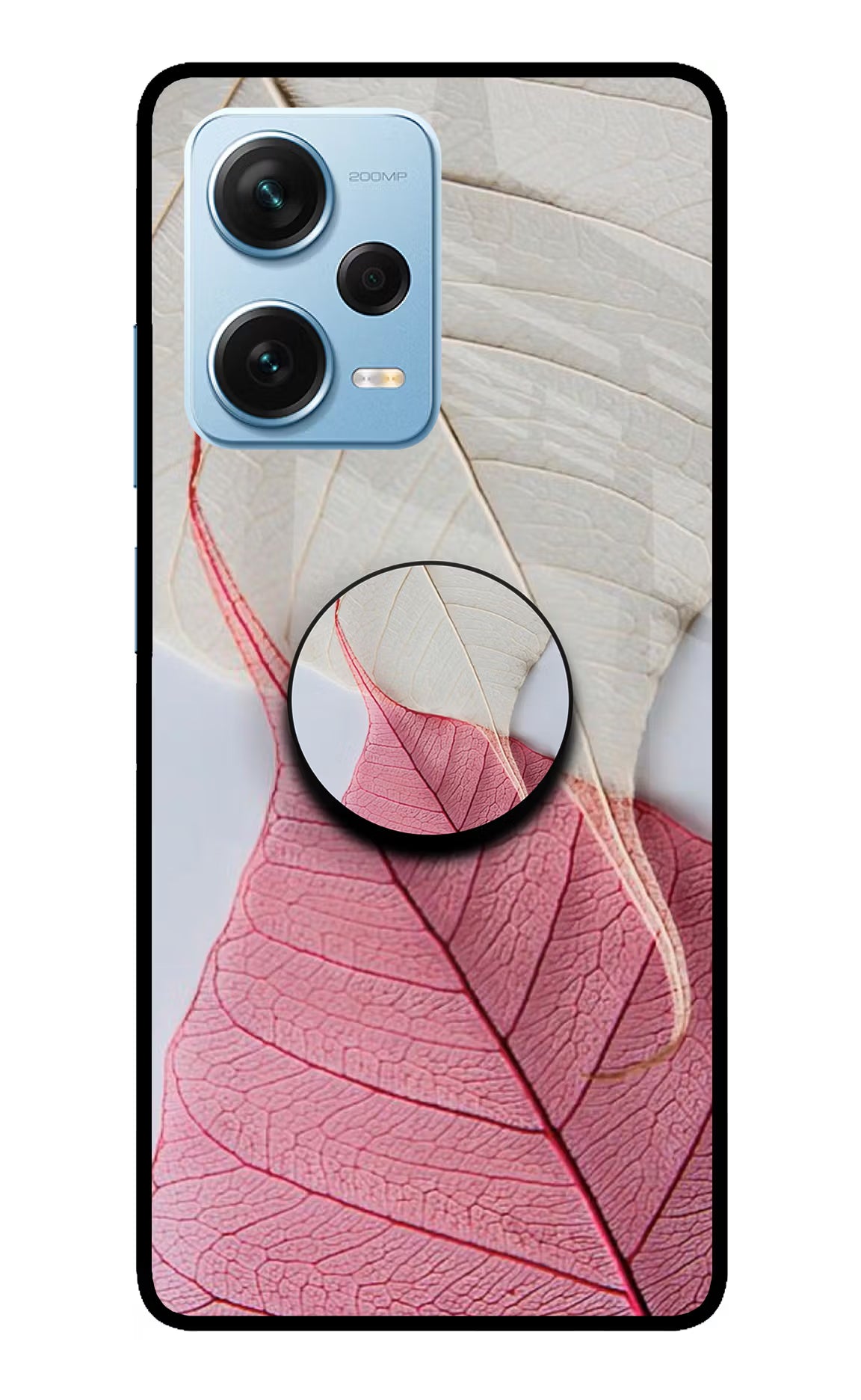 White Pink Leaf Redmi Note 12 Pro+ 5G Pop Case by Casekaro
