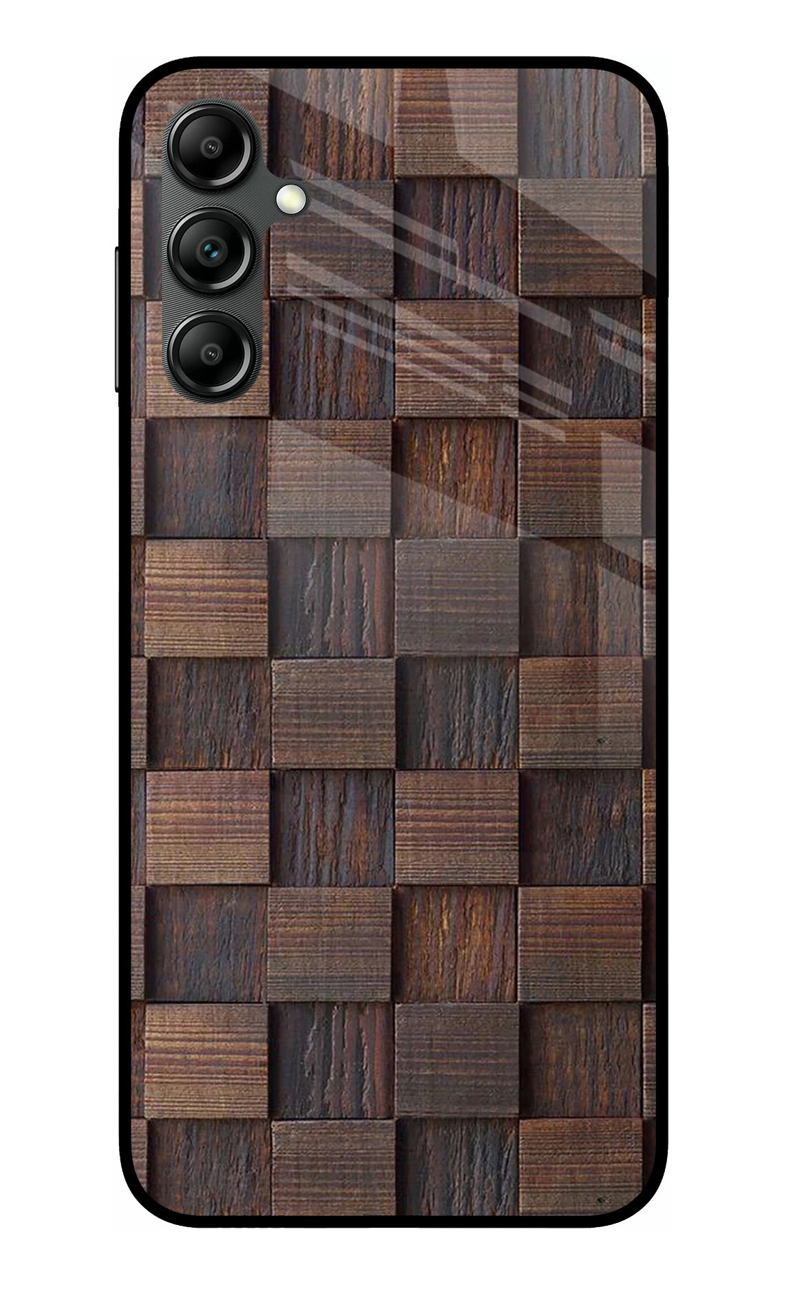 Wooden Cube Design Samsung A14 5G Glass Case