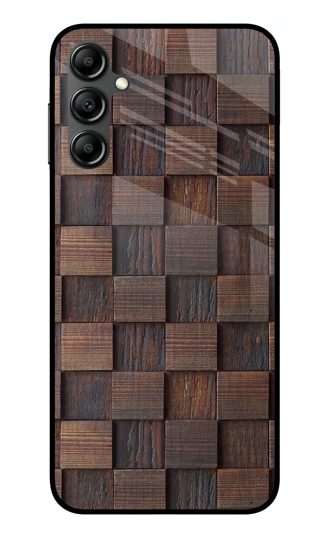 Wooden Cube Design Samsung A14 5G Glass Case