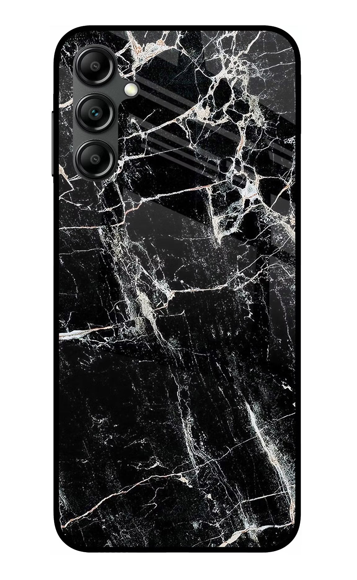 Black Marble Texture Samsung A14 5G Glass Case Back Cover by Casekaro