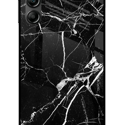 Black Marble Pattern Samsung A14 5G Glass Case