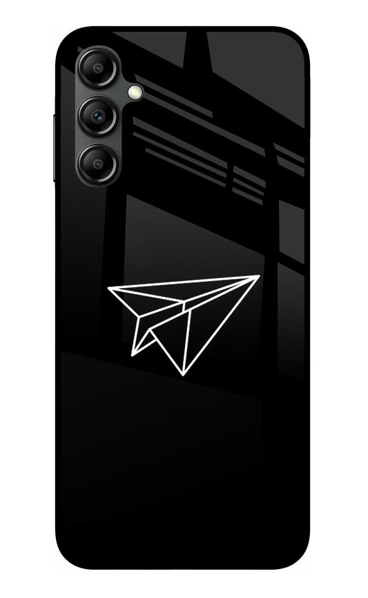 Paper Plane White Samsung A14 5G Glass Case