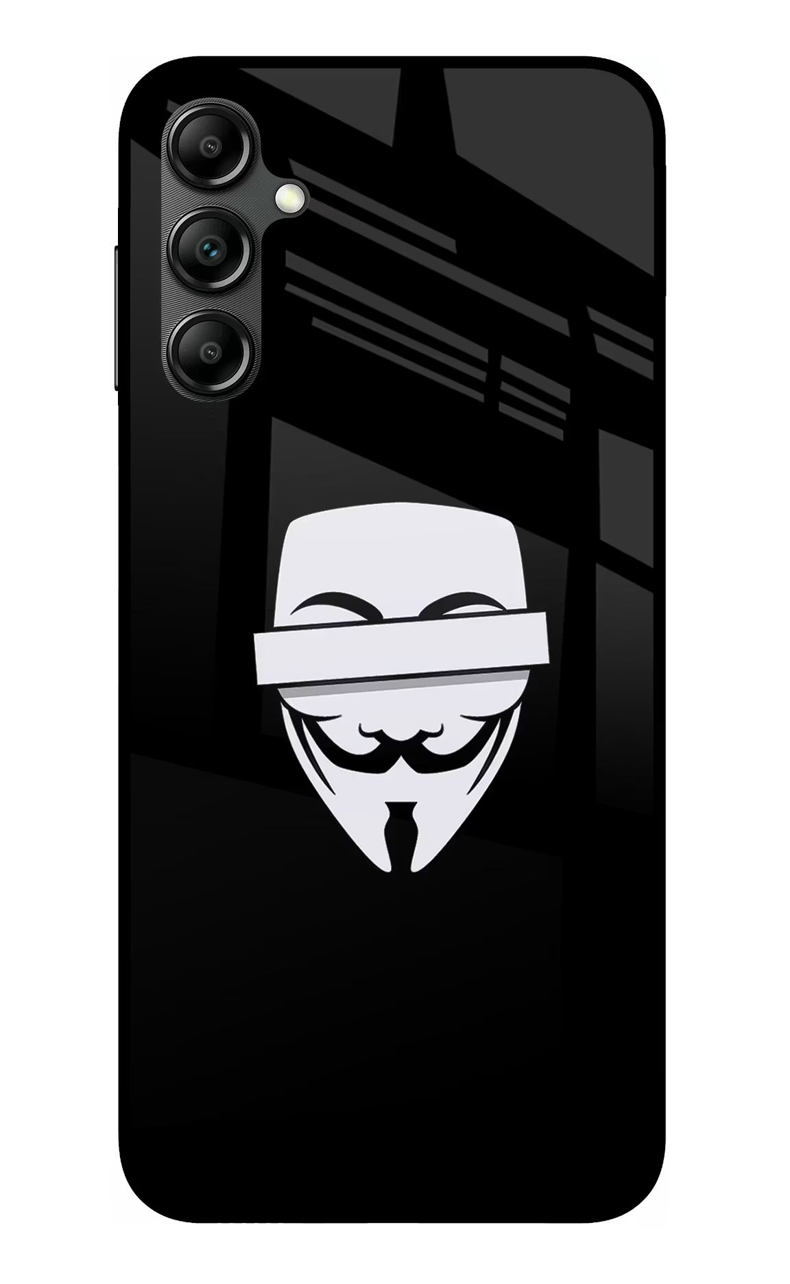 Anonymous Face Samsung A14 5G Glass Case Back Cover by Casekaro
