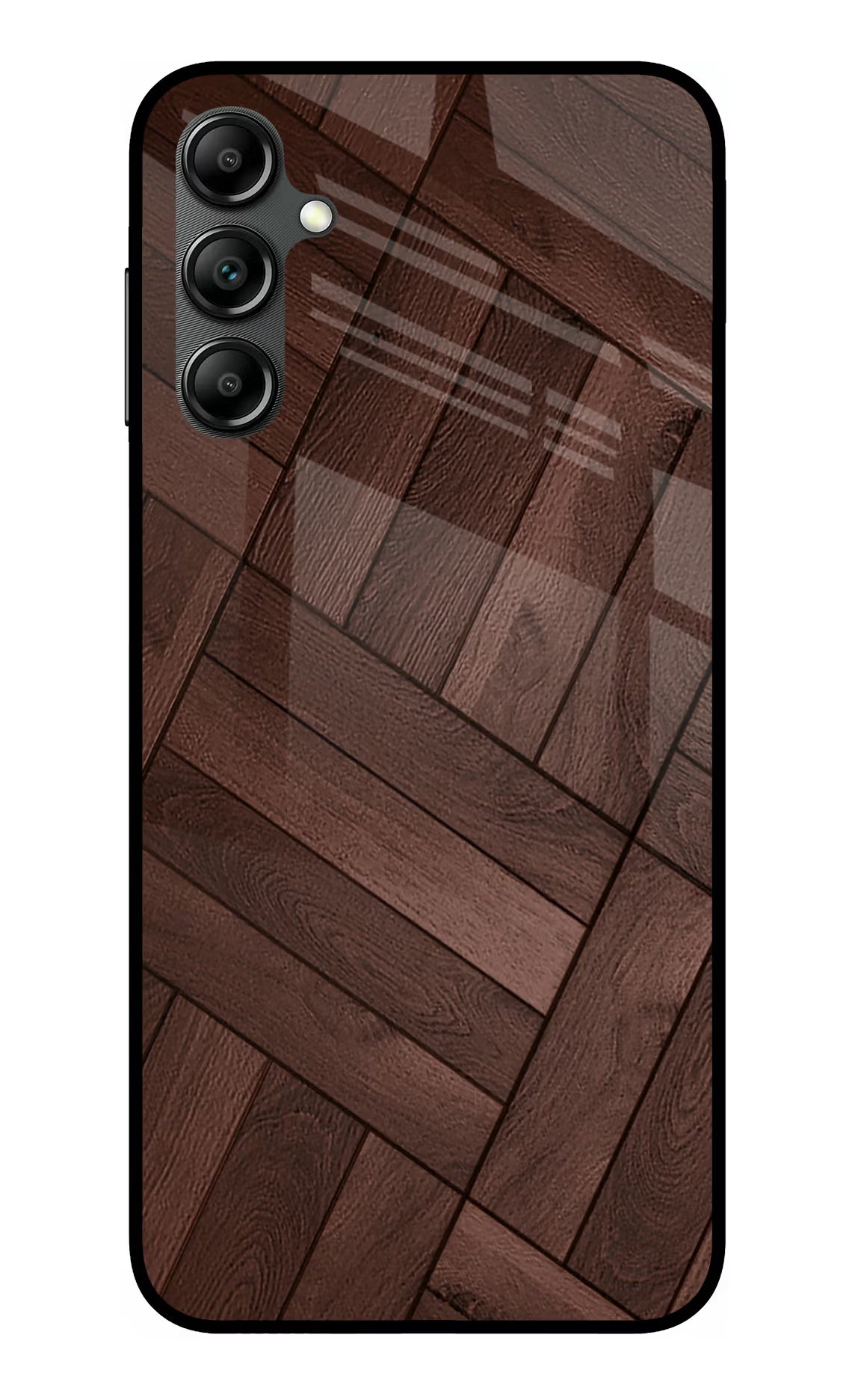 Wooden Texture Design Samsung A14 5G Glass Case Back Cover by Casekaro
