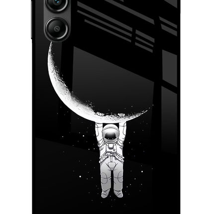 Moon Space Samsung A14 5G Glass Case Back Cover by Casekaro