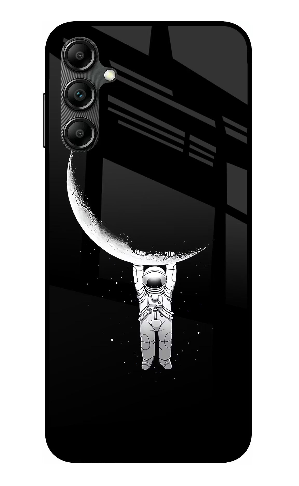 Moon Space Samsung A14 5G Glass Case Back Cover by Casekaro