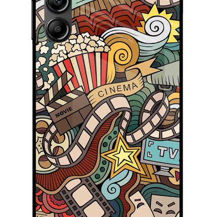 Cinema Abstract Samsung A14 5G Glass Case Back Cover by Casekaro