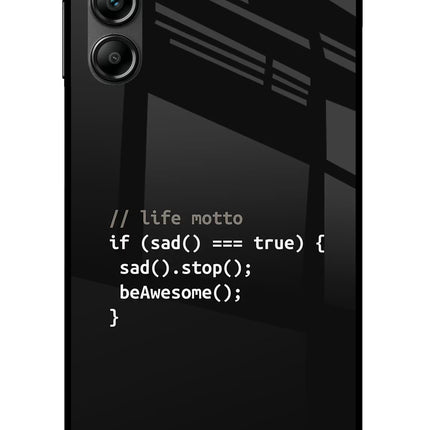 Life Motto Code Samsung A14 5G Glass Case Back Cover by Casekaro
