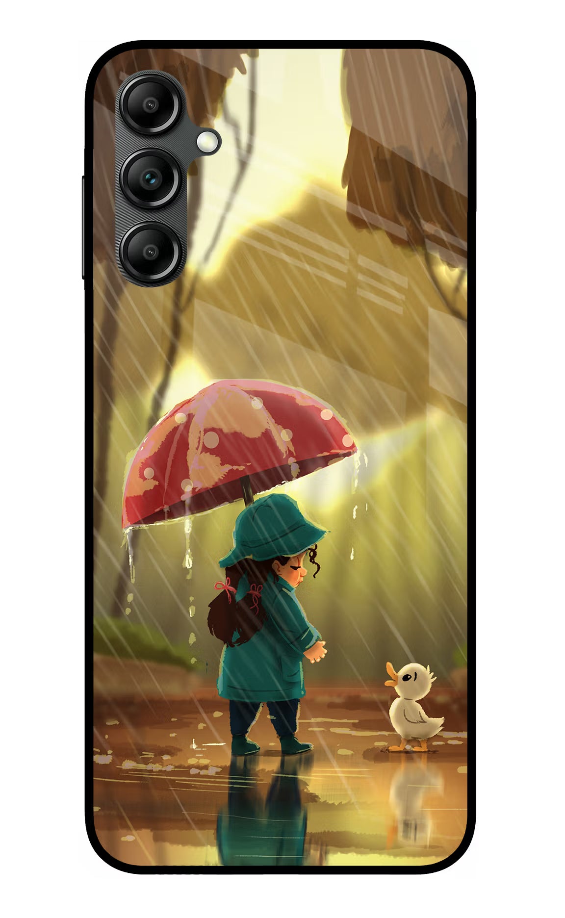 Rainy Day Samsung A14 5G Glass Case Back Cover by Casekaro