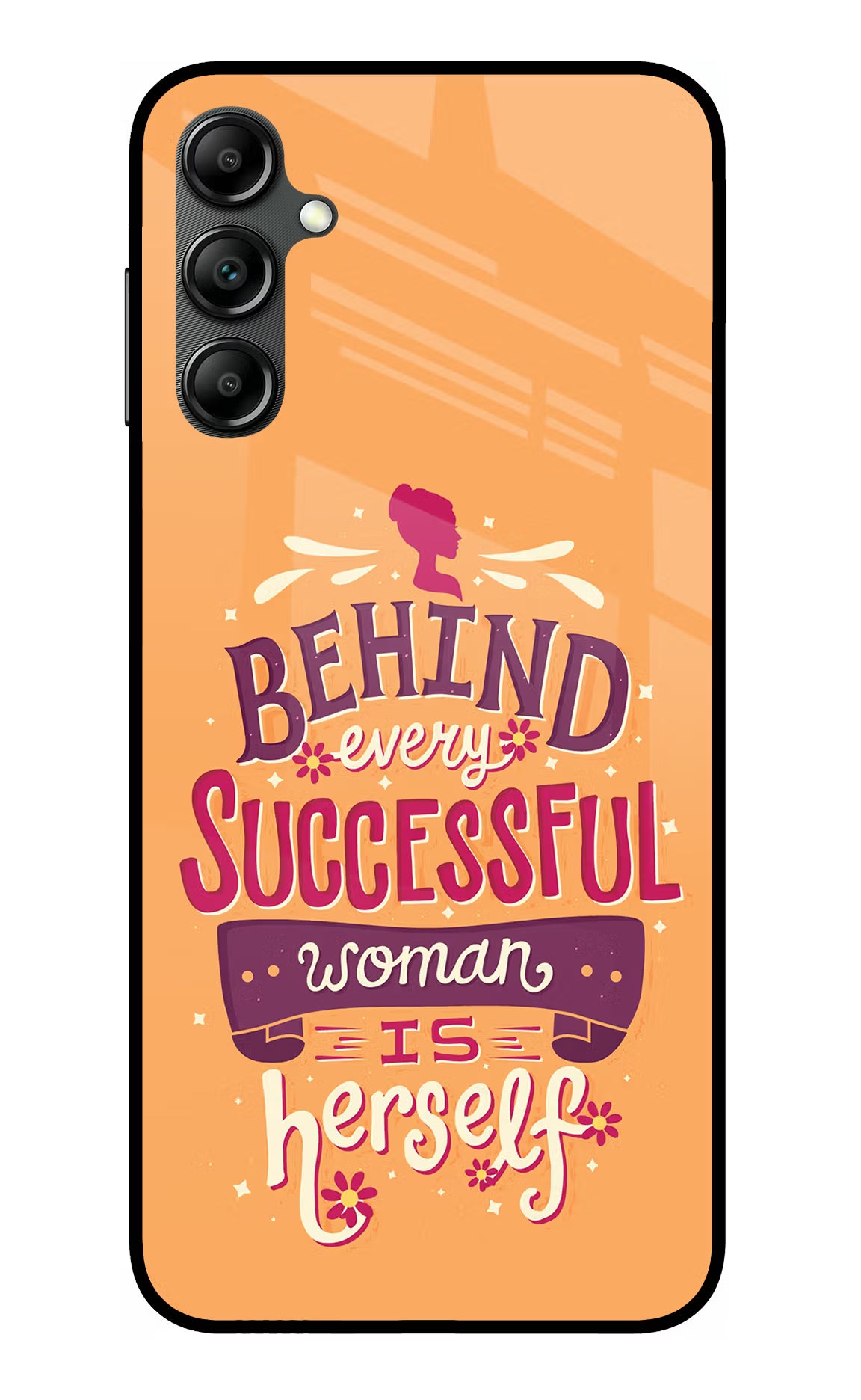 Behind Every Successful Woman There Is Herself Samsung A14 5G Glass Case Back Cover by Casekaro