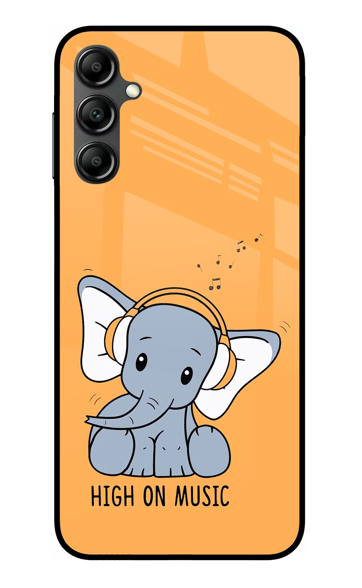 High On Music Samsung A14 5G Glass Case Back Cover by Casekaro