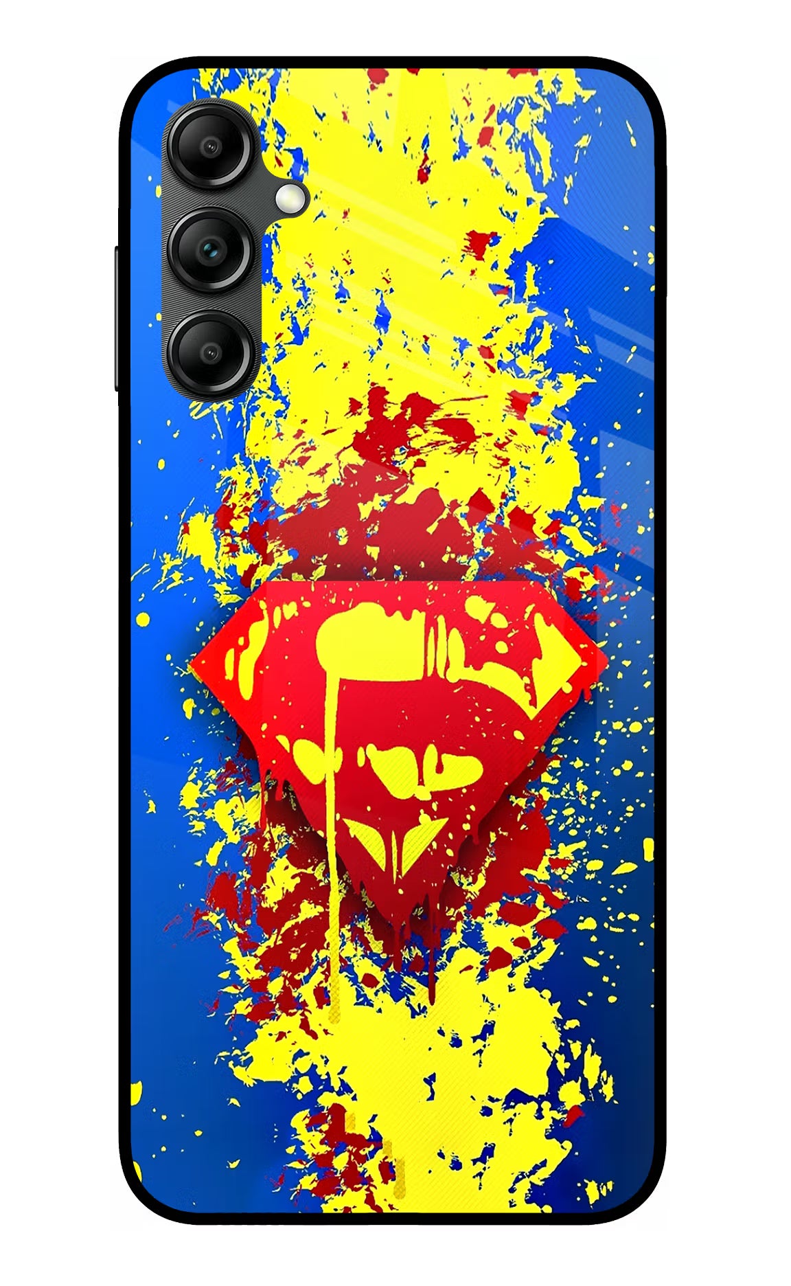 Superman logo Samsung A14 5G Glass Case Back Cover by Casekaro