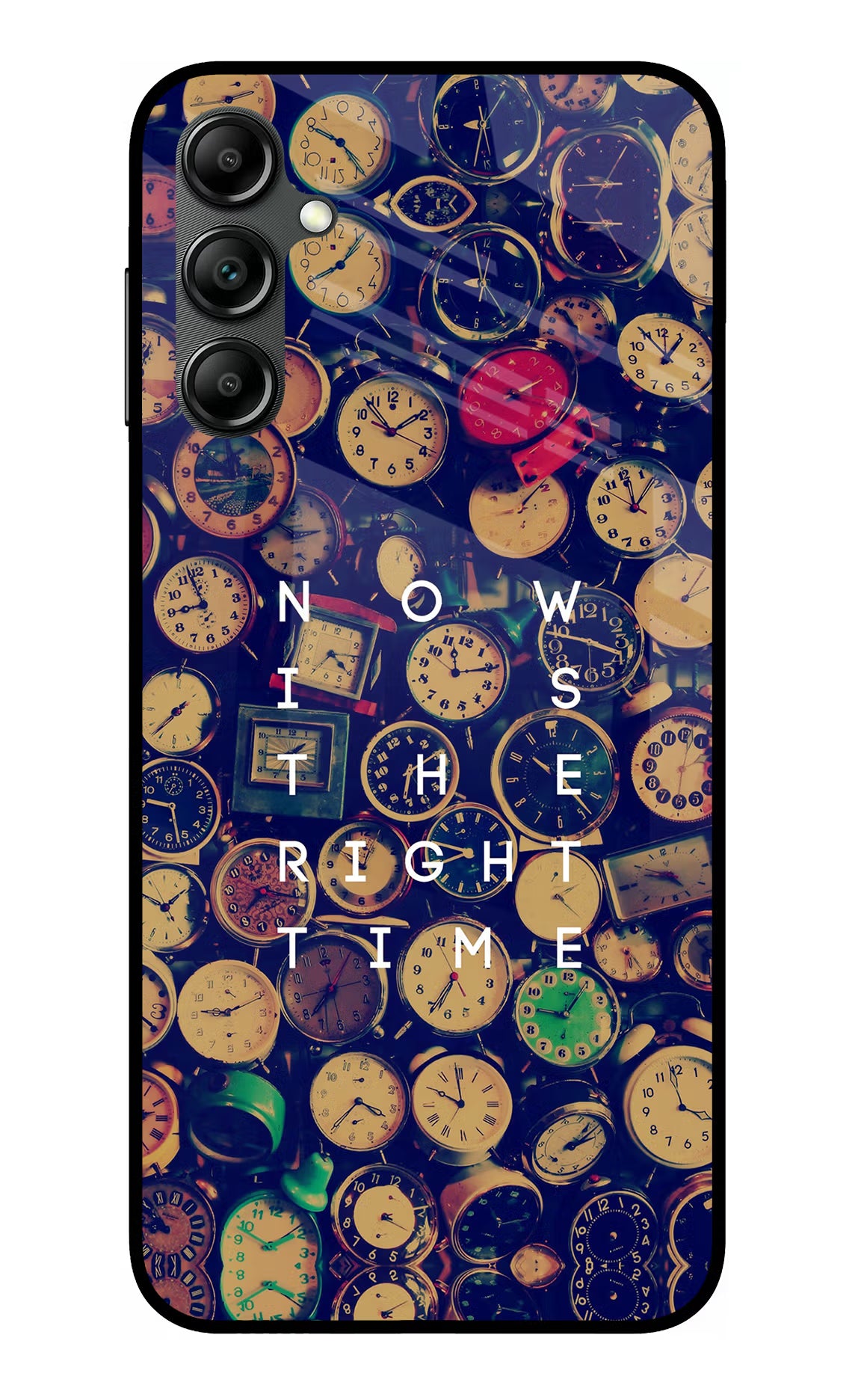 Now is the Right Time Quote Samsung A14 5G Glass Case Back Cover by Casekaro