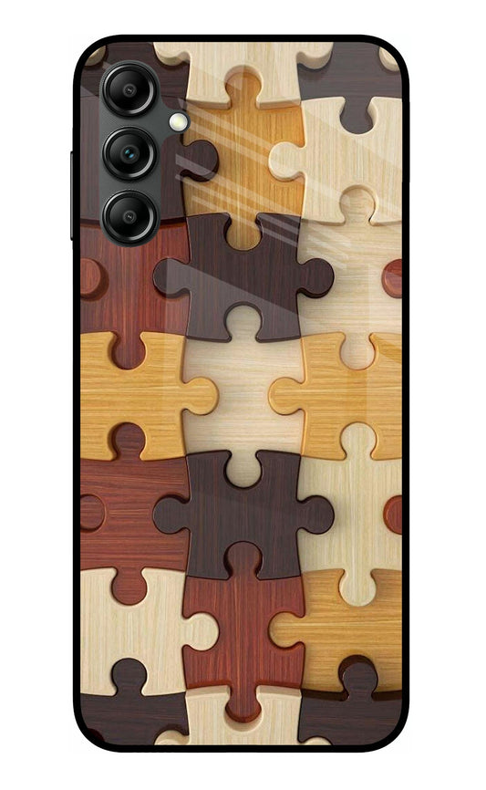 Wooden Puzzle Samsung A14 5G Glass Case