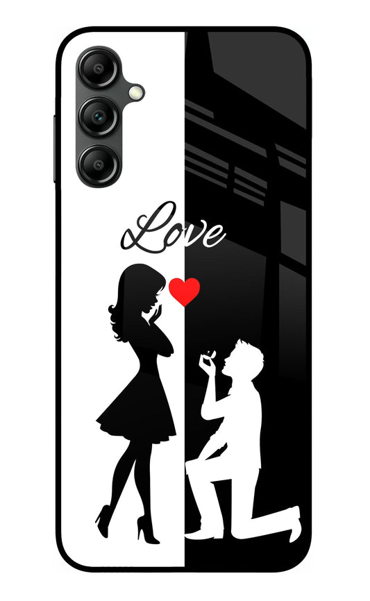 Love Propose Black And White Samsung A14 5G Glass Case