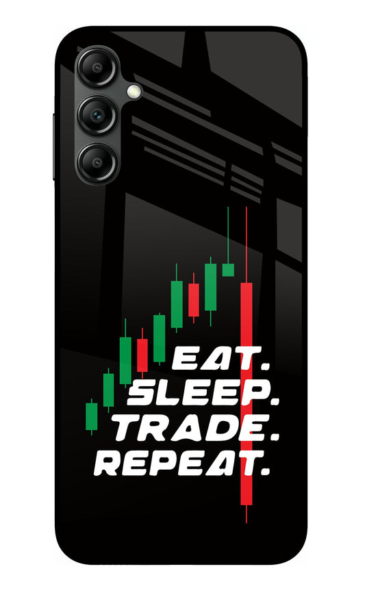 Eat Sleep Trade Repeat Samsung A14 5G Glass Case