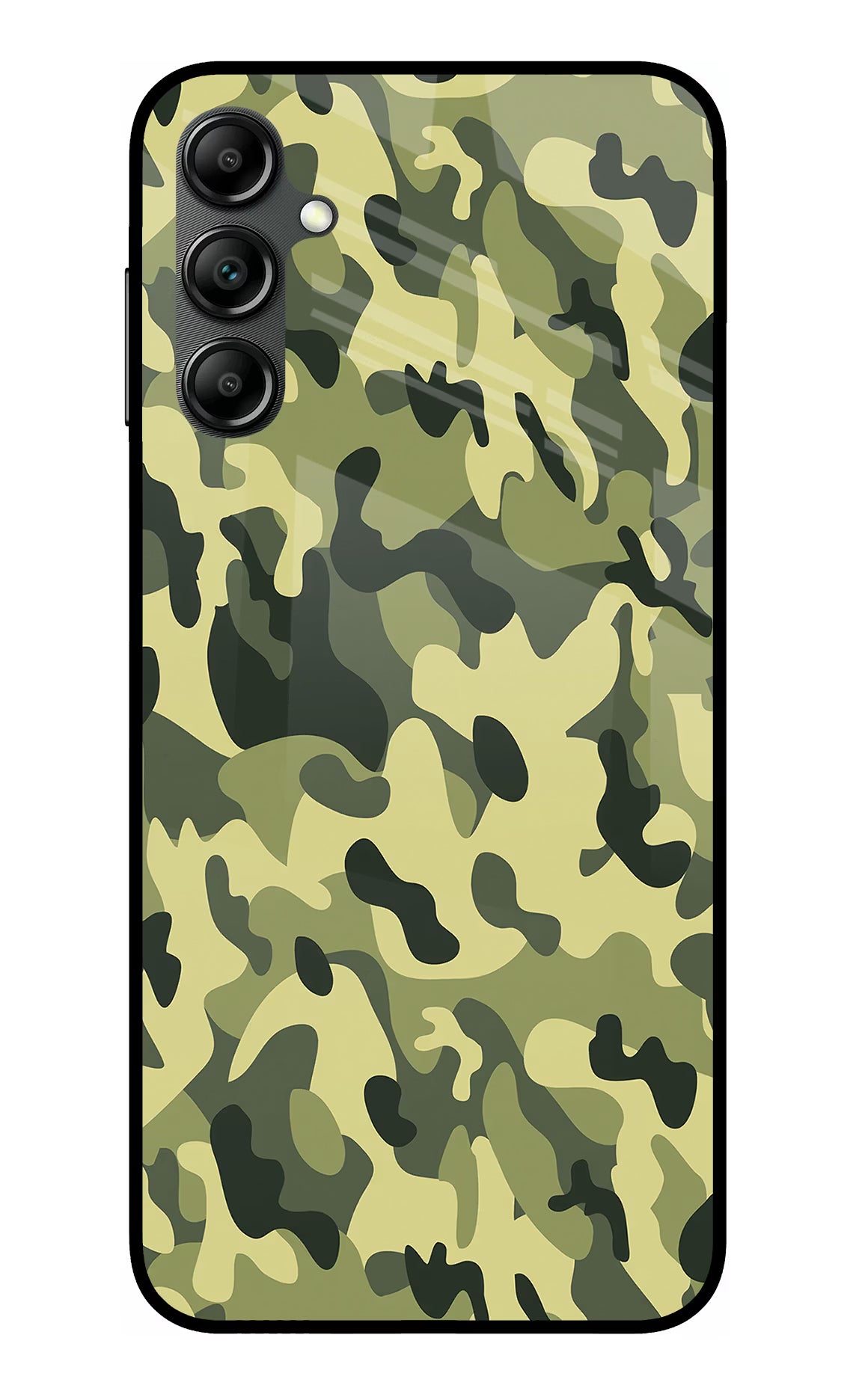 Camouflage Samsung A14 5G Glass Case Back Cover by Casekaro