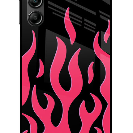 Fire Flames Samsung A14 5G Glass Case Back Cover by Casekaro