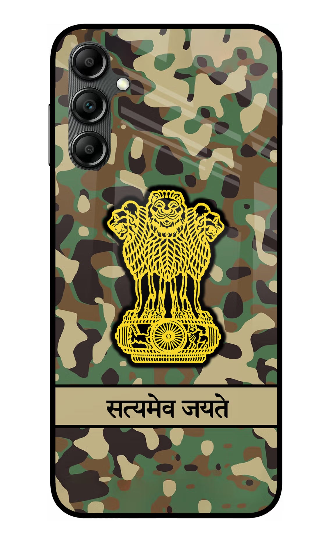 Satyamev Jayate Army Samsung A14 5G Glass Case Back Cover by Casekaro