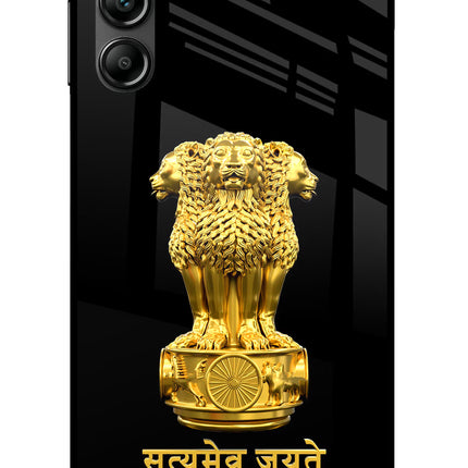 Satyamev Jayate Golden Samsung A14 5G Glass Case
