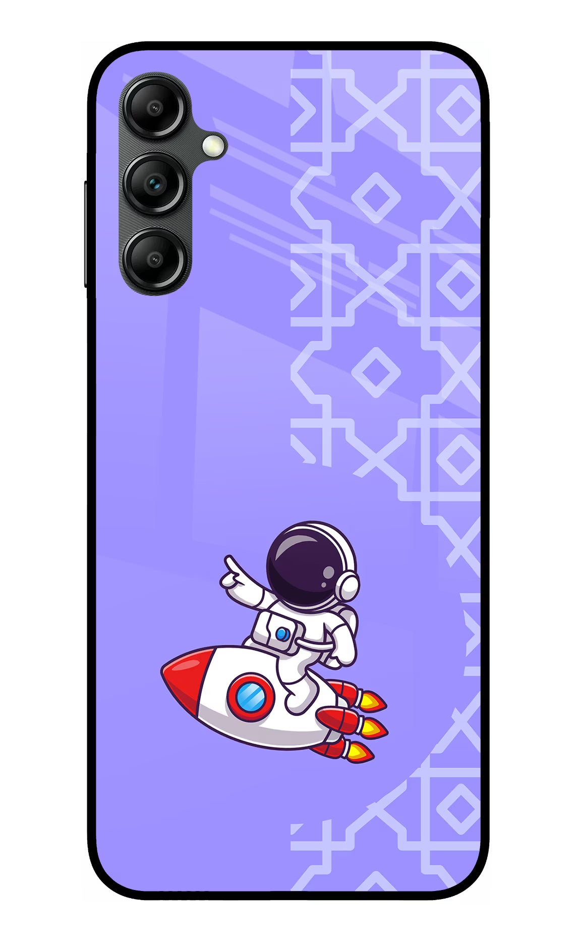 Cute Astronaut Samsung A14 5G Glass Case Back Cover by Casekaro