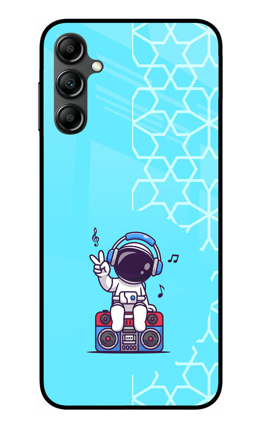 Cute Astronaut Chilling Samsung A14 5G Glass Case