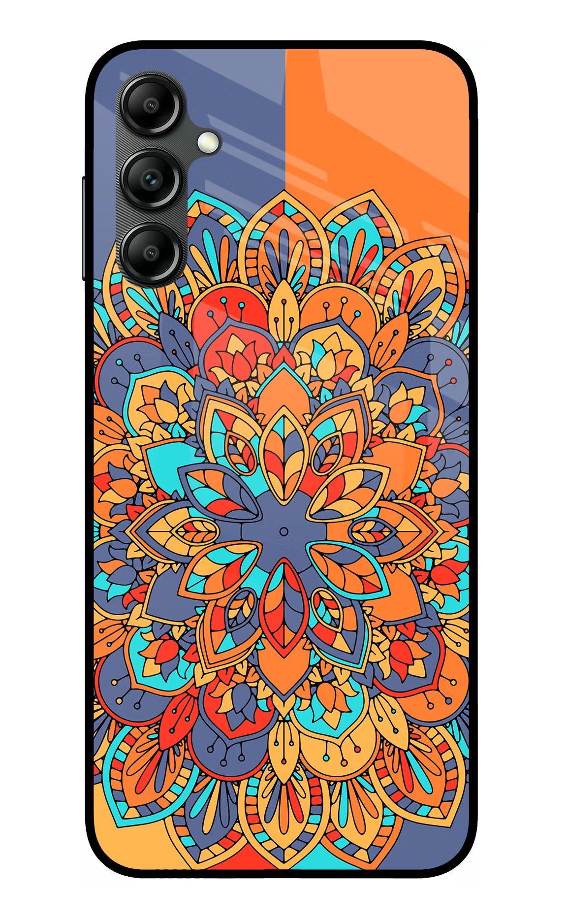 Color Mandala Samsung A14 5G Glass Case Back Cover by Casekaro