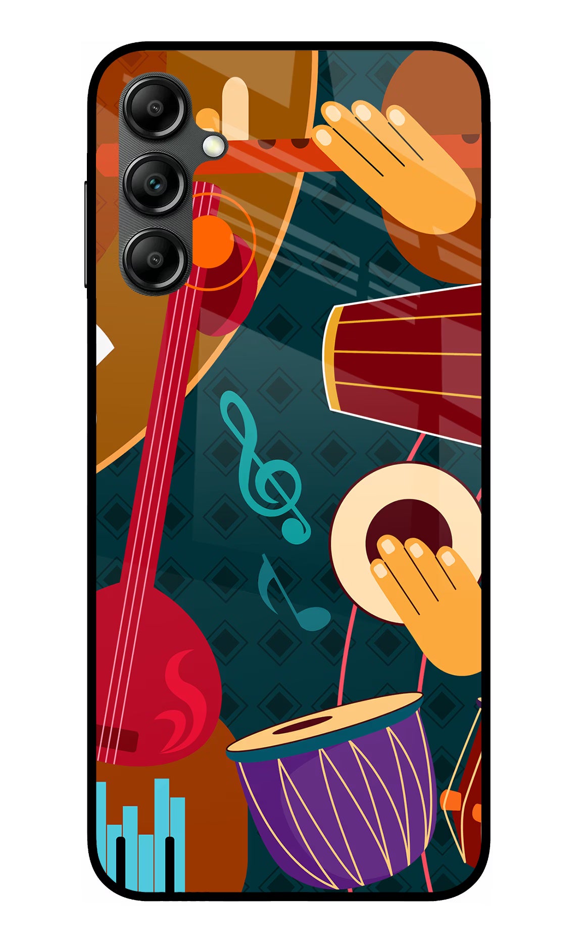 Music Instrument Samsung A14 5G Glass Case Back Cover by Casekaro