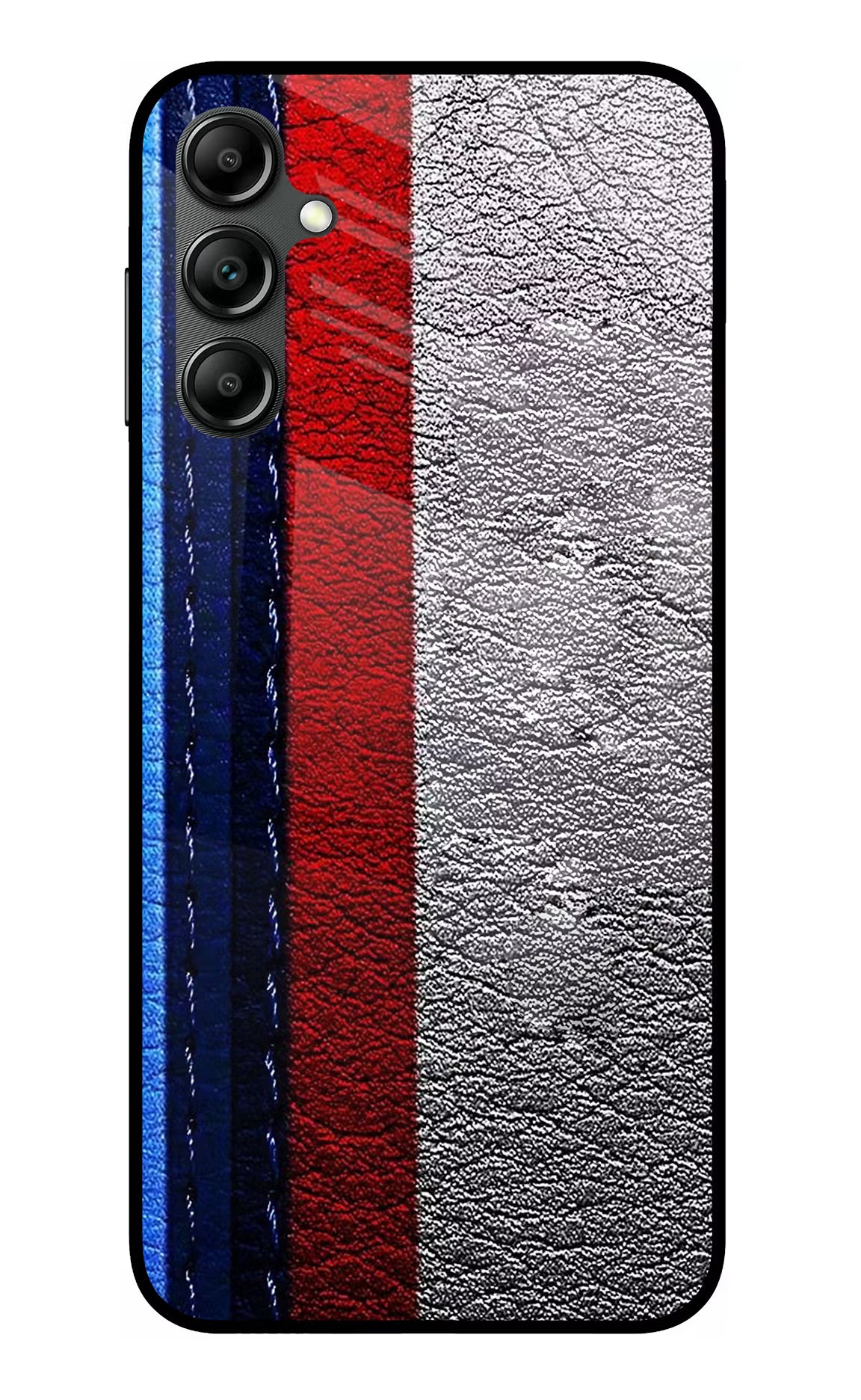 BMW Stripes Samsung A14 5G Glass Case Back Cover by Casekaro