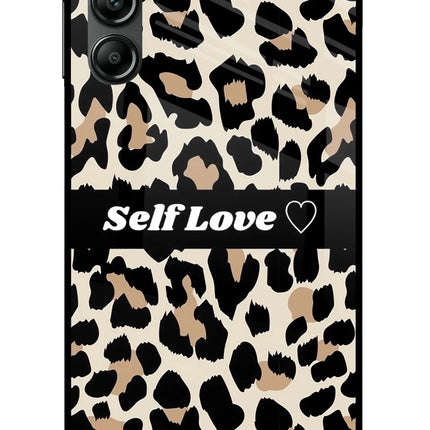 Leopard Print Self Love Samsung A14 5G Glass Case