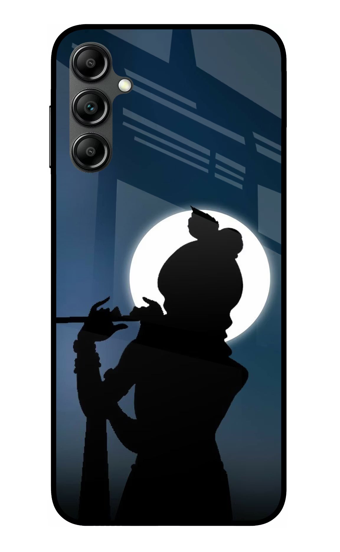 Shri Krishna Silhouette Samsung A14 5G Glass Case Back Cover by Casekaro