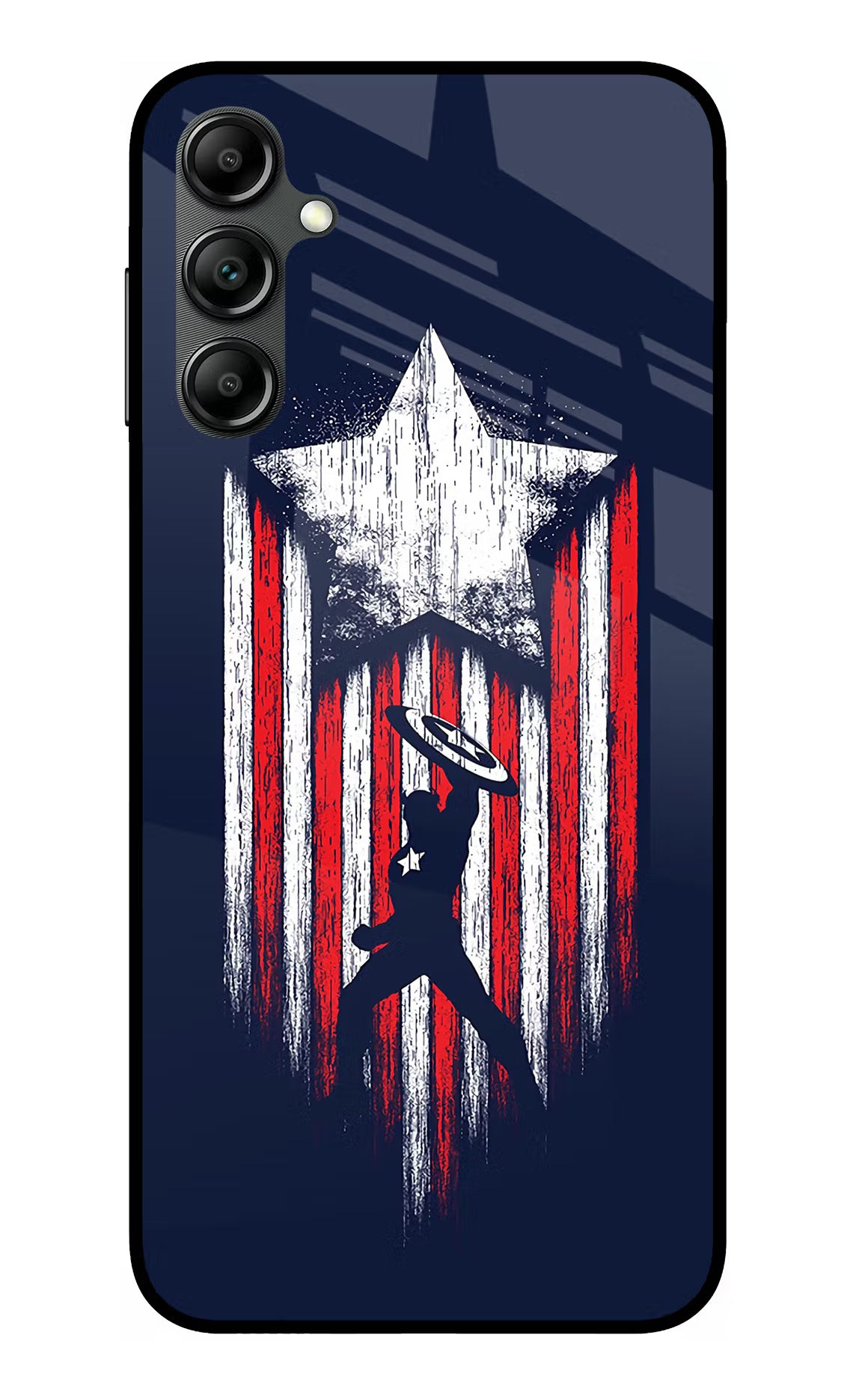 Captain America Marvel Art Samsung A14 5G Glass Case Back Cover by Casekaro