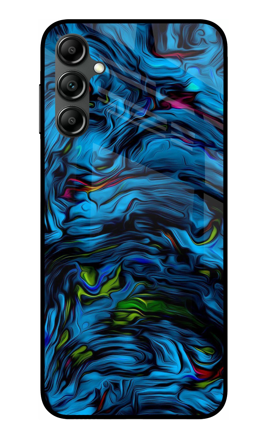 Dark Blue Abstract Samsung A14 5G Glass Case