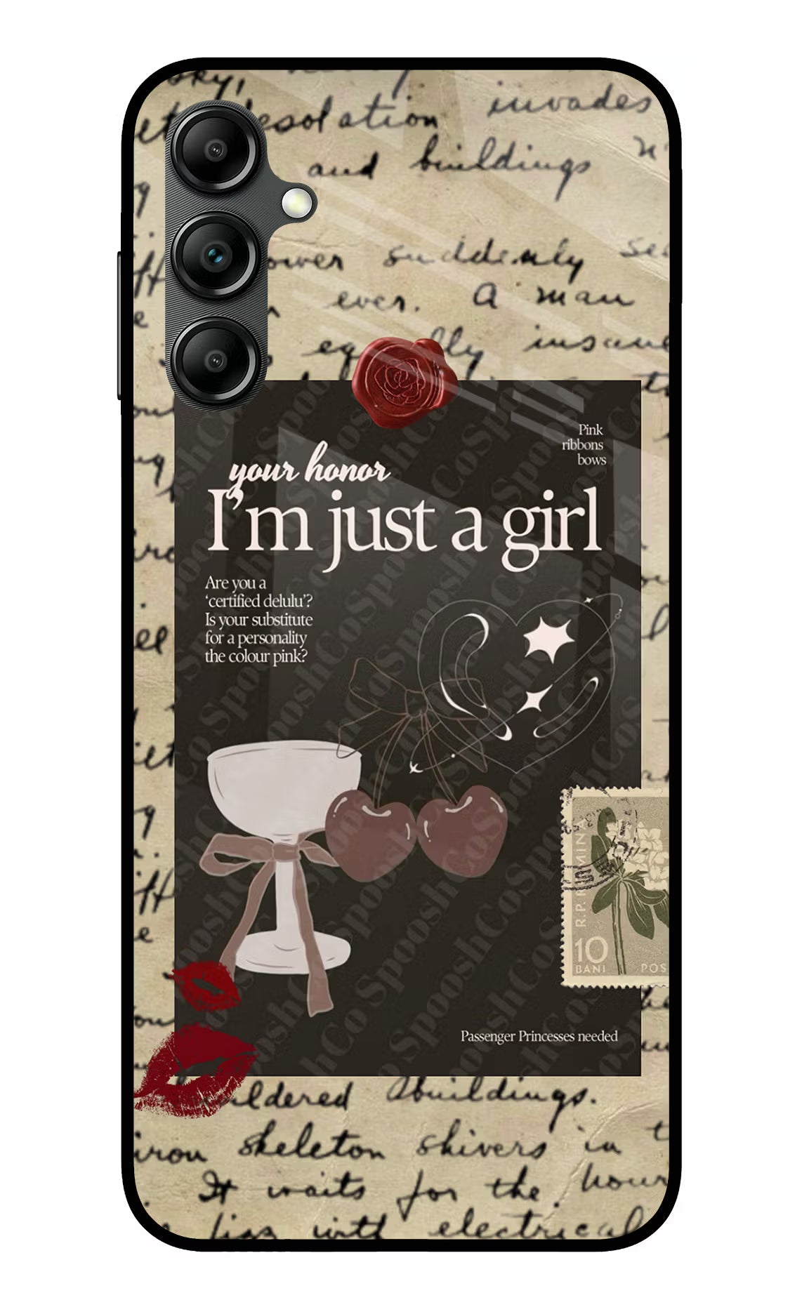 I am just a girl Samsung A14 5G Glass Case Back Cover by Casekaro