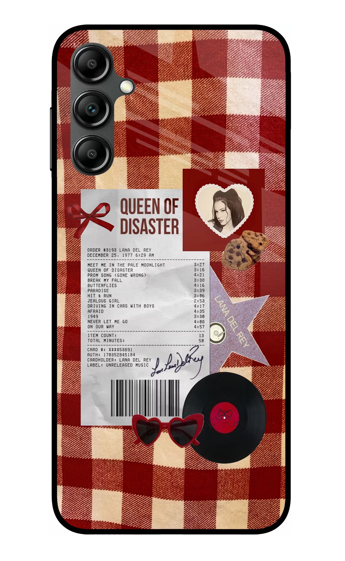 Queen of Disaster Samsung A14 5G Glass Case Back Cover by Casekaro