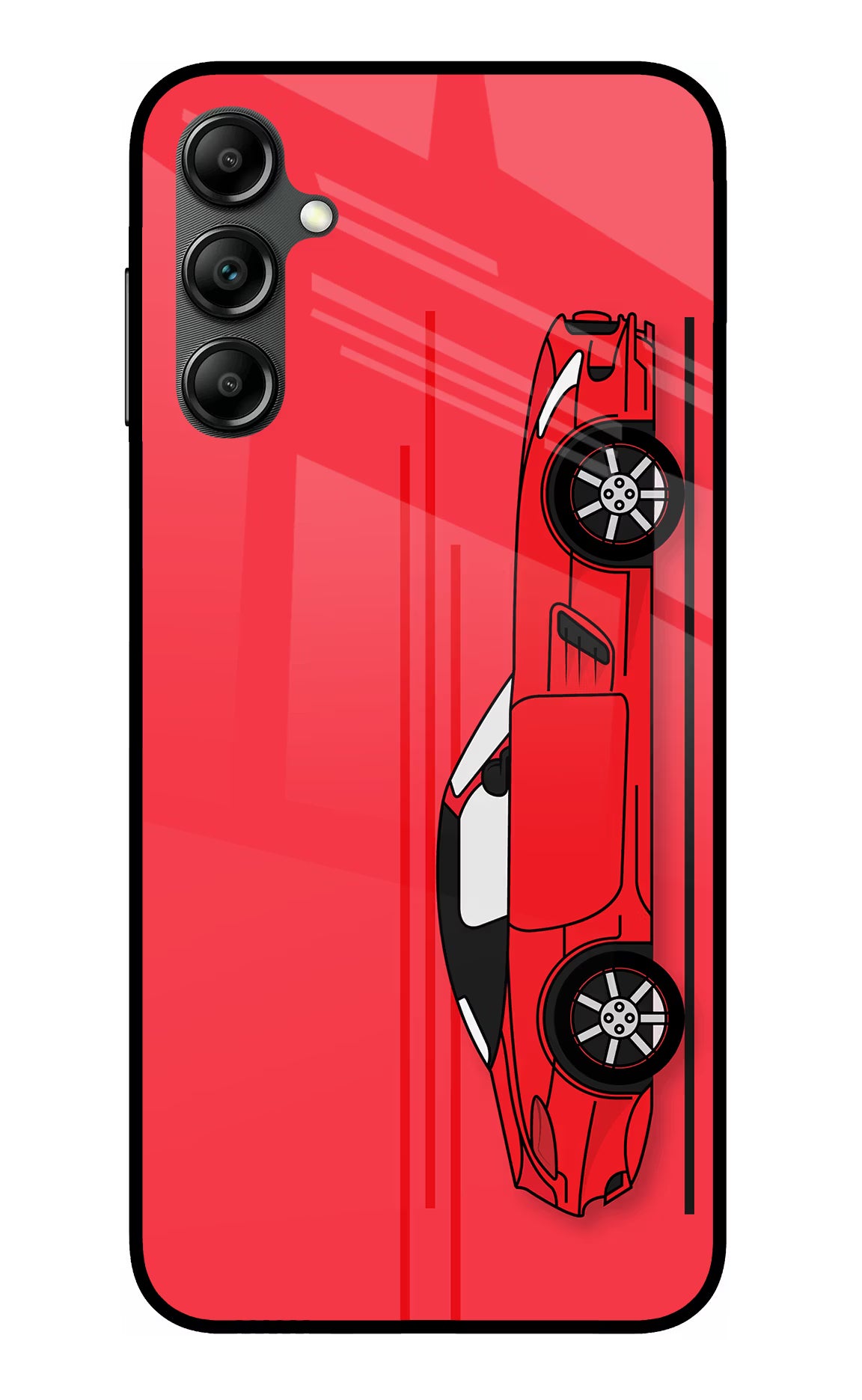 Red Velocity Samsung A14 5G Glass Case Back Cover by Casekaro