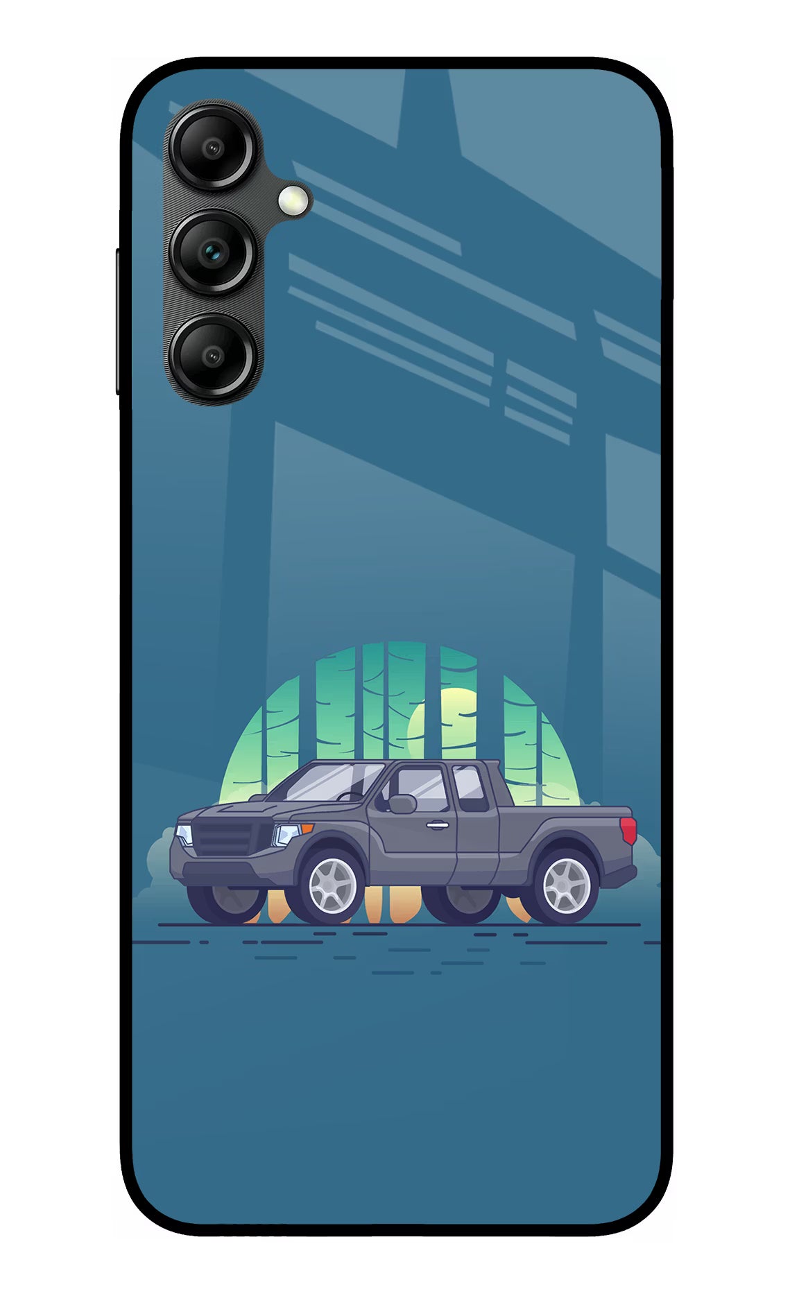 Retro Garage Vibe Samsung A14 5G Glass Case Back Cover by Casekaro