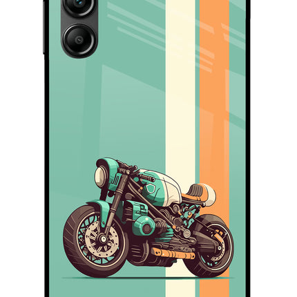 Striped Moto Drift Samsung A14 5G Glass Case Back Cover by Casekaro